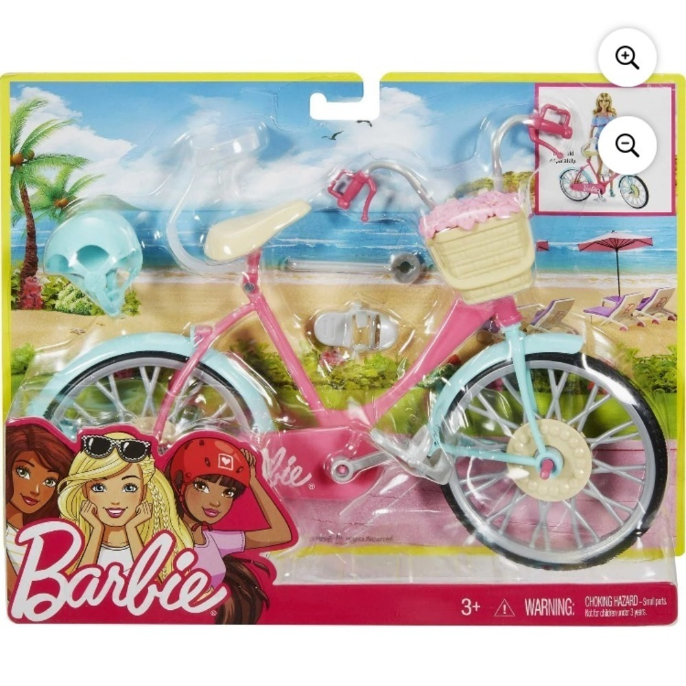 Pink Barbie Bicycle Toy with Accessories